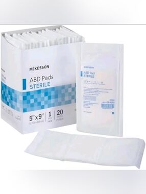 McKesson ABD Abdominal Pad Sterile 5" × 9"  (20 Total in Listing)